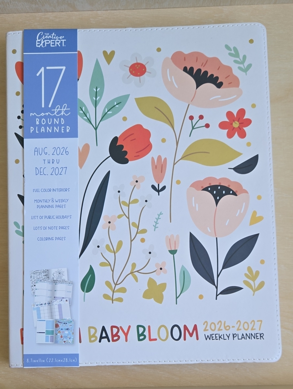 17-Month Weekly Planner in Floral Pastel 2026-2027 NEW